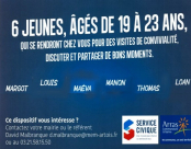 CUA - 6 Jeunes en service civique pour rendre des visites de convivialité à partir de mars 2022