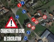 ⚠️ Attention ! Changement du sens de circulation au niveau de la place de l’église.