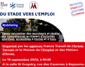 Stade Vers l'Emploi, mardi 16 Septembre de 9h à 16h